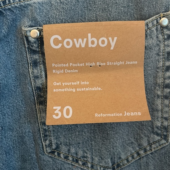 NWT Reformation Cowboy High Ride Straight Jeans - Picture 8 of 10